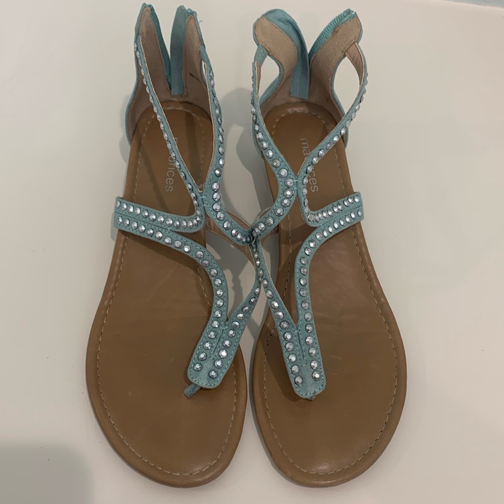 Strappy sandles.